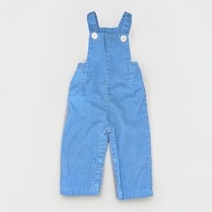 Vintage Buster Brown Blue Corduroy Baby Overalls 6-9 Months Snap Leg USA 70s-80s